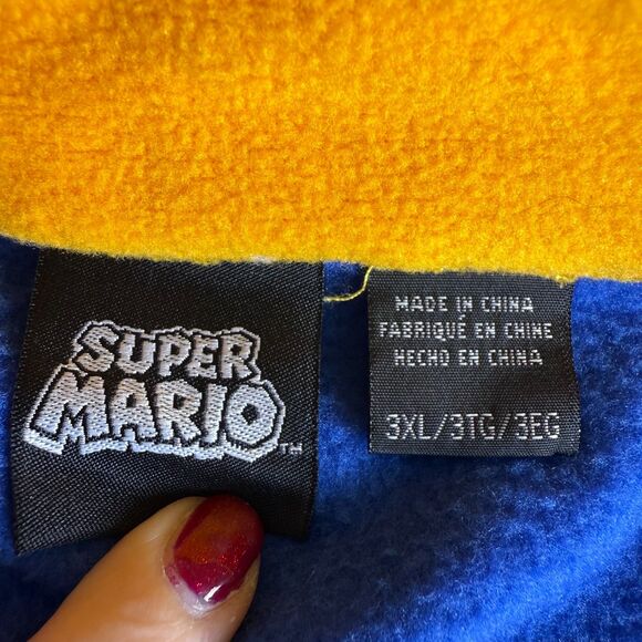 Nintendo Super Mario Icons Fleece Jacket Pullover Mens 3XL Color Block Box Lunch - Picture 12 of 15